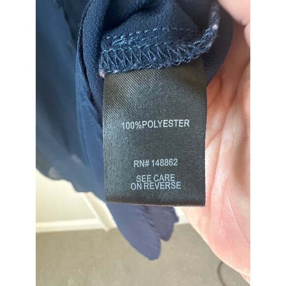 Torrid Size 2 (2X) Sheer Blue Collar Button Down Blouse with Open Sleeves - Picture 3 of 7